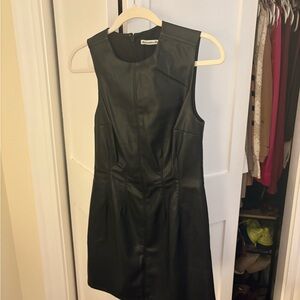 Abercrombie & Fitch Black Faux Leather Sleeveless Mini Dress